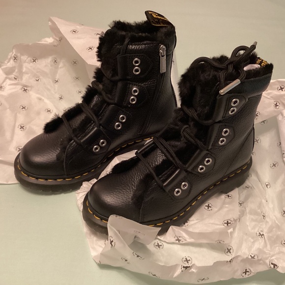 Dr. Martens Shoes - Dr. Martens 1460 faux fur lined boots NEW